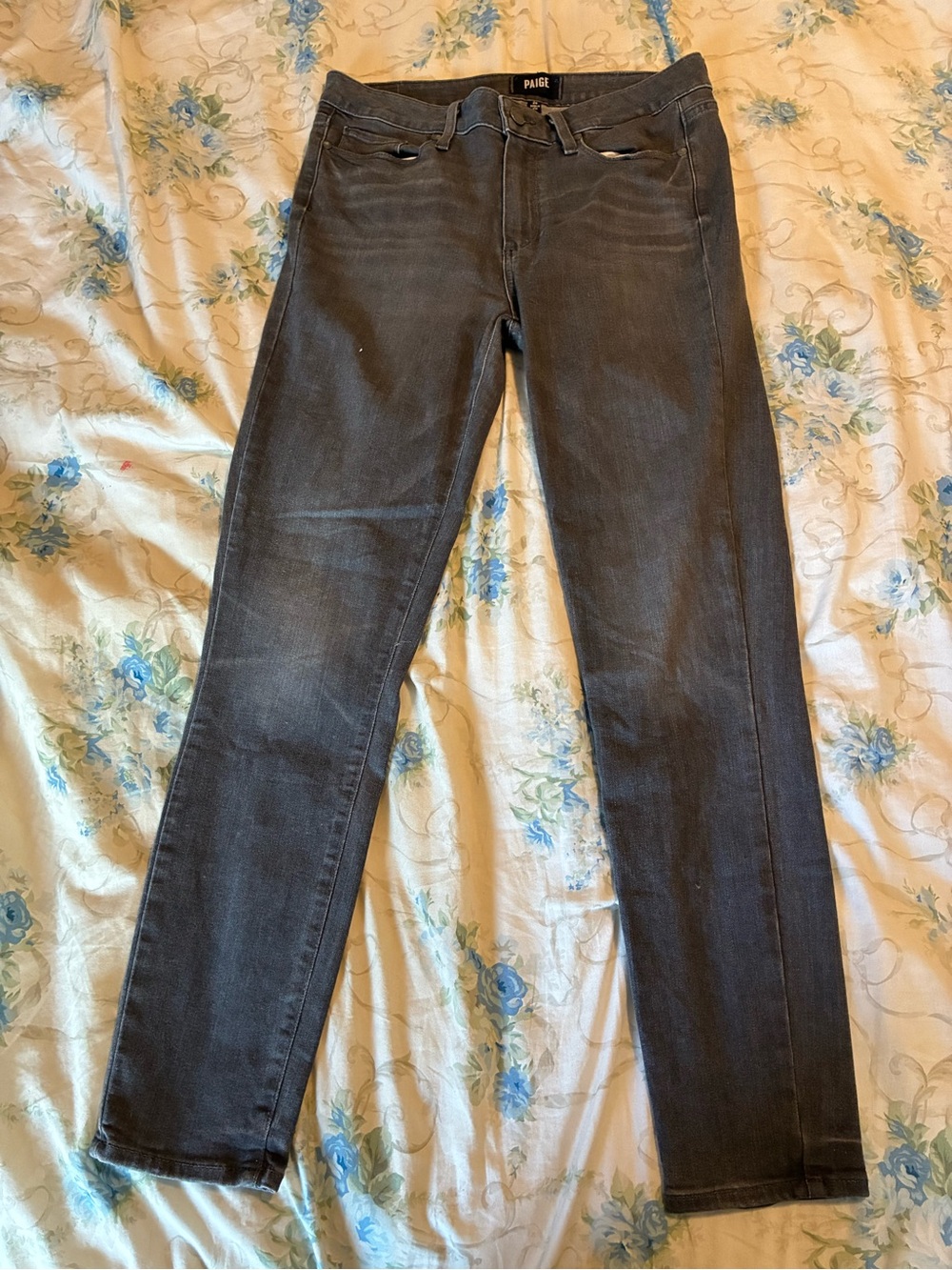 Rayon/Cotton Blend PAIGE Women's Charcoal Gray Hoxton Ankle Skinny Jeans 29Waist
